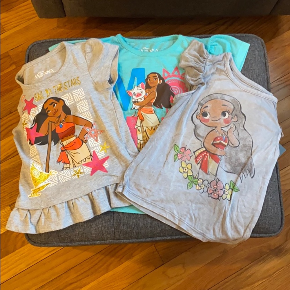 Three short sleeve moana shirts